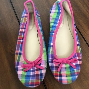 Plaid multi colored flats